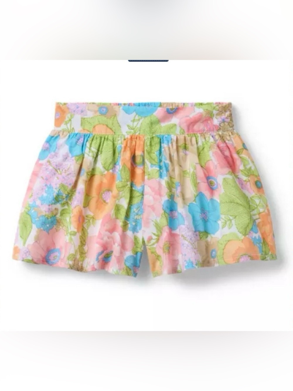 Janie and Jack Pastel Floral Pull-On Shorts in Pink, Blue, Green, Peach